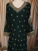 Bottle Green Floral Palm Motif Sequins and Zardozi Embroidered Design Georgette Long Anarkali Gown with Matching Dupatta