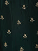 Bottle Green Floral Palm Motif Sequins and Zardozi Embroidered Design Georgette Long Anarkali Gown with Matching Dupatta