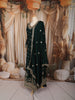 Bottle Green Floral Palm Motif Sequins and Zardozi Embroidered Design Georgette Long Anarkali Gown with Matching Dupatta