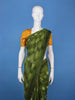 Bottle Green Floral Print Chiffon Saree
