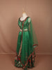 Bottle Green Floral Print and Stone Embellished Design Tussar Silk Bridesmaid Lehenga with Dupatta