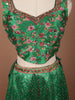 Bottle Green Floral Print and Stone Embellished Design Tussar Silk Bridesmaid Lehenga with Dupatta