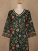 Bottle Green Floral Printed Cotton Salwar Suit - Diadem