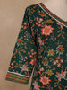 Bottle Green Floral Printed Cotton Salwar Suit - Diadem