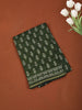 Bottle Green Floral Printed Design Chanderi Cotton Casual Wear Saree