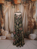 Bottle Green Floral Printed Design Chiffon Party Wear Lehenga With Matching Choker Dupatta