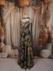 Bottle Green Floral Printed Design Chiffon Party Wear Lehenga With Matching Choker Dupatta