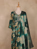 Bottle Green Floral Printed Design Cotton Salwar Suit