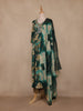 Bottle Green Floral Printed Design Cotton Salwar Suit