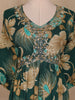 Bottle Green Floral Printed Design Cotton Salwar Suit