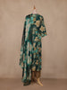 Bottle Green Floral Printed Design Cotton Salwar Suit