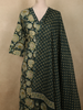 Bottle Green Floral Printed Design Cotton Salwar Suit with Dupatta