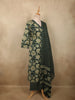 Bottle Green Floral Printed Design Cotton Salwar Suit with Dupatta