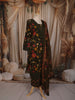 Bottle Green Floral Printed Design Cotton Salwar Suit with Dupatta