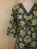 Bottle Green Floral Printed Design Cotton Salwar Suit with Dupatta