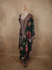 Bottle Green Floral Printed Design Crepe Palazzo Suit with Dupatta