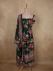 Bottle Green Floral Printed Design Crepe Palazzo Suit with Dupatta