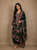 Bottle Green Floral Printed Design Crepe Palazzo Suit with Dupatta