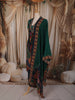 Bottle Green Floral Printed Design Synthetic Straight Cut Salwar Suit with Dupatta