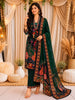 Bottle Green Floral Printed Design Synthetic Straight Cut Salwar Suit with Dupatta