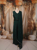 Deep Bottle Green Floral Sequins Embroidered Design Satin Party Wear Palazzo Suit with Matching Dupatta