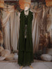 Bottle Green Floral Sequins and Thread Embroidered Design Georgette Palazzo Suit with Choker Dupatta
