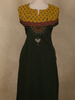 Bottle Green Floral Thread Embroidered Design Cotton Palazzo Suit
