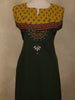 Bottle Green Floral Thread Embroidered Design Cotton Palazzo Suit