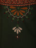 Bottle Green Floral Thread Embroidered Design Cotton Palazzo Suit