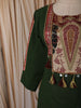 Bottle Green Floral Thread Embroidered Design Cotton Straight Cut Salwar Suit