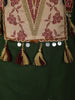 Bottle Green Floral Thread Embroidered Design Cotton Straight Cut Salwar Suit