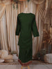 Bottle Green Floral Thread Embroidered Design Cotton Straight Cut Salwar Suit