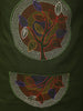 Bottle Green Floral Thread Embroidered Design Cotton Straight Cut Salwar Suit with Contrast Dupatta