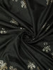 Bottle Green Floral Thread Embroidered Design Semi Tussar Saree with Contrast Blouse