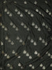 Bottle Green Floral Thread Embroidered Design Semi Tussar Saree with Contrast Blouse