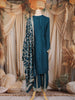 Bottle Green Floral Thread and Sequins Embroidered Silk Palazzo Suit