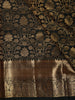 Bottle Green Floral Vine Zari Woven Design Pure Kanchipuram Silk Saree with Paisley Zari Border