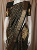 Bottle Green Floral Vine Zari Woven Design Pure Kanchipuram Silk Saree with Paisley Zari Border