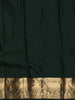 Bottle Green Floral Vine Zari Woven Design Pure Kanchipuram Silk Saree with Zari Border