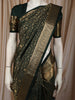 Bottle Green Floral Vine Zari Woven Design Pure Kanchipuram Silk Saree with Zari Border