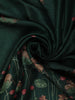 Bottle Green Floral Woven Design Pure Tussar Saree with Zari Border