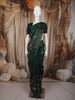 Bottle Green Floral Woven Design Pure Tussar Saree with Zari Border