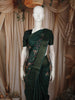 Bottle Green Floral Woven Design Pure Tussar Saree with Zari Border