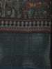 Teal Green Floral Woven Design Semi Silk Saree with Zari Border