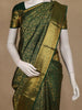 Bottle Green Floral Woven Pure Kanchipuram Silk Saree