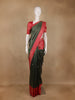 Bottle Green Floral Woven Pure Kanchipuram Silk Saree With Zari Border