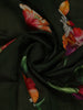 Bottle Green Floral Woven Tussar Silk Saree - Diadem