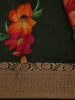 Bottle Green Floral Woven Tussar Silk Saree - Diadem