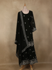 Bottle Green Floral Zari Embroidered Design Georgette Palazzo Suit with Dupatta