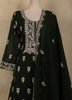 Bottle Green Floral Zari Embroidered Design Georgette Palazzo Suit with Dupatta